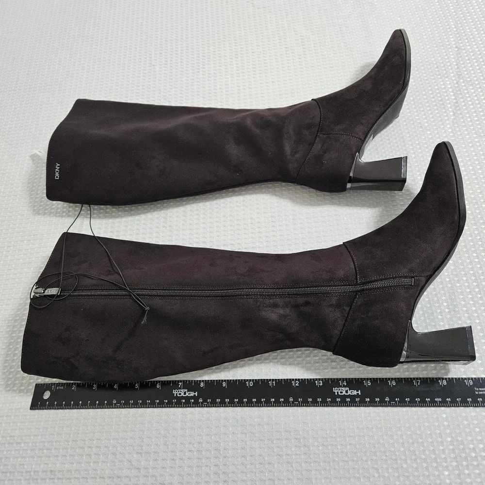 DKNY Womens‎ Knee-High Boots 8 Brown Faux Suede New